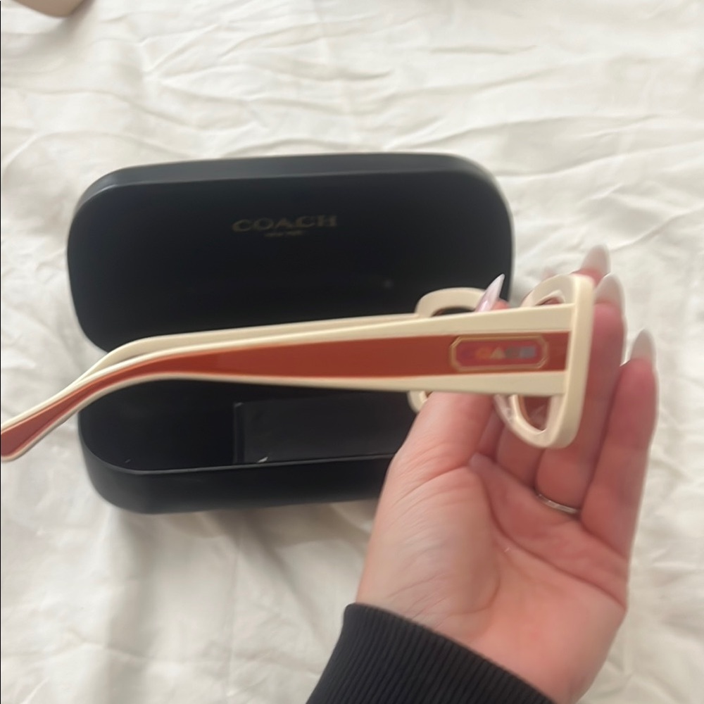 Coach Cream Rectangular Sunglasses - image 3